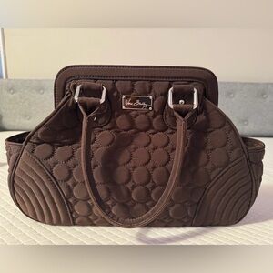 Vera Bradley Dark Brown Quilted Handbag Magnetic Closure